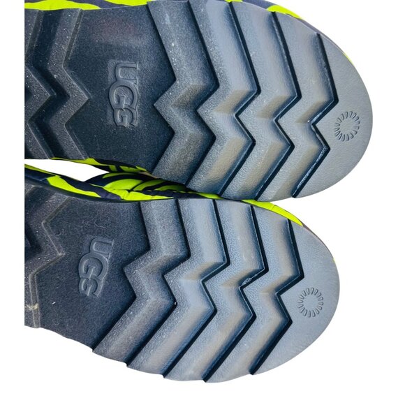 UGG Oh Yeah Slide Shoes Womens Size 8 Fuzzy Sandals Slippers Zebra Neon Green - Picture 10 of 13